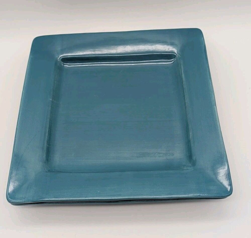 Pier 1 Essential Colors Square Dinner Plates Blue Set Of 2